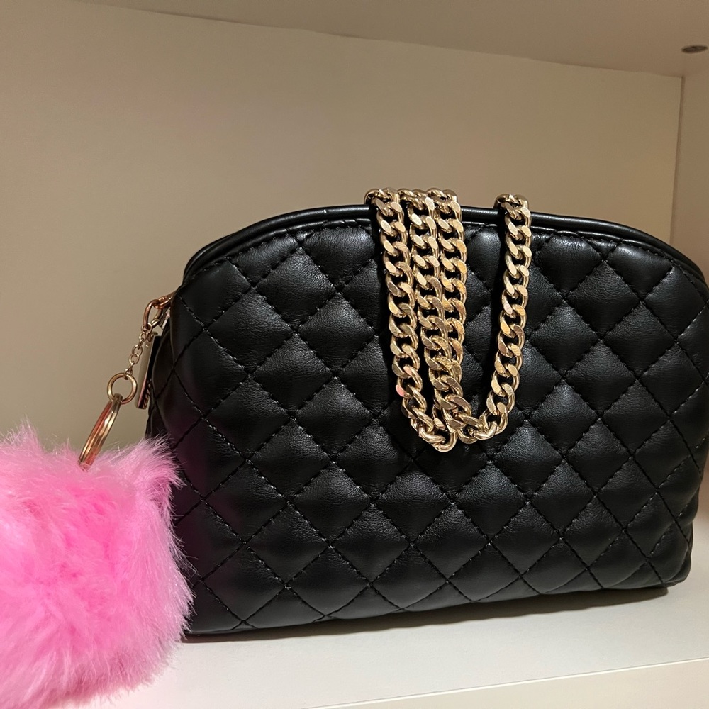 Zara quilted bag with chain with free Pom Pom